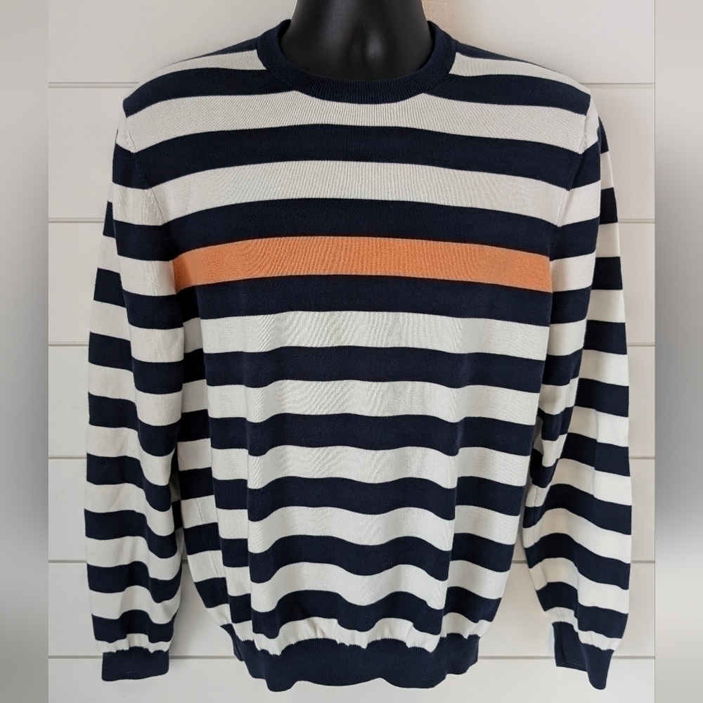 Brooks Brothers Striped Supima Cotton Sweater Men's Large